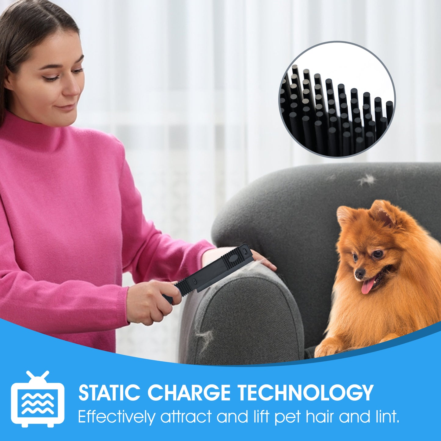 Rubber Pet Hair Remover Brush