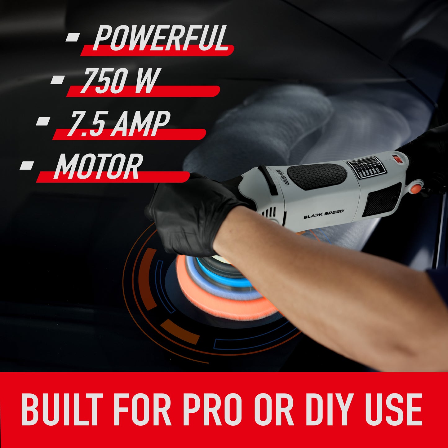 BLACK SPEED Long-Throw Random Orbital Polisher