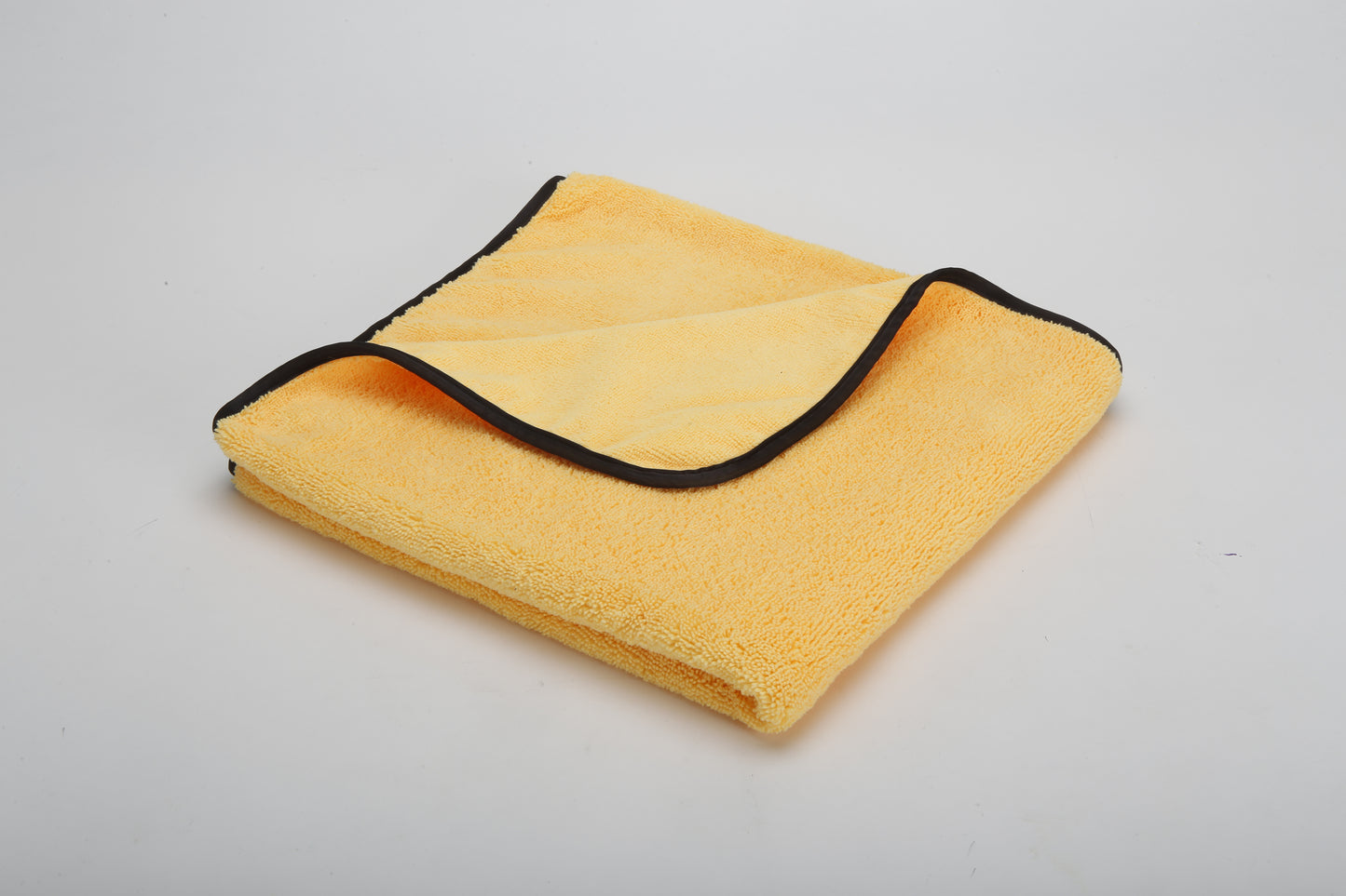 Xtra Large YELLOW Power Shine Microfiber Towels w/ Black Piping 24" x 36" (12 Pcs/Pack)