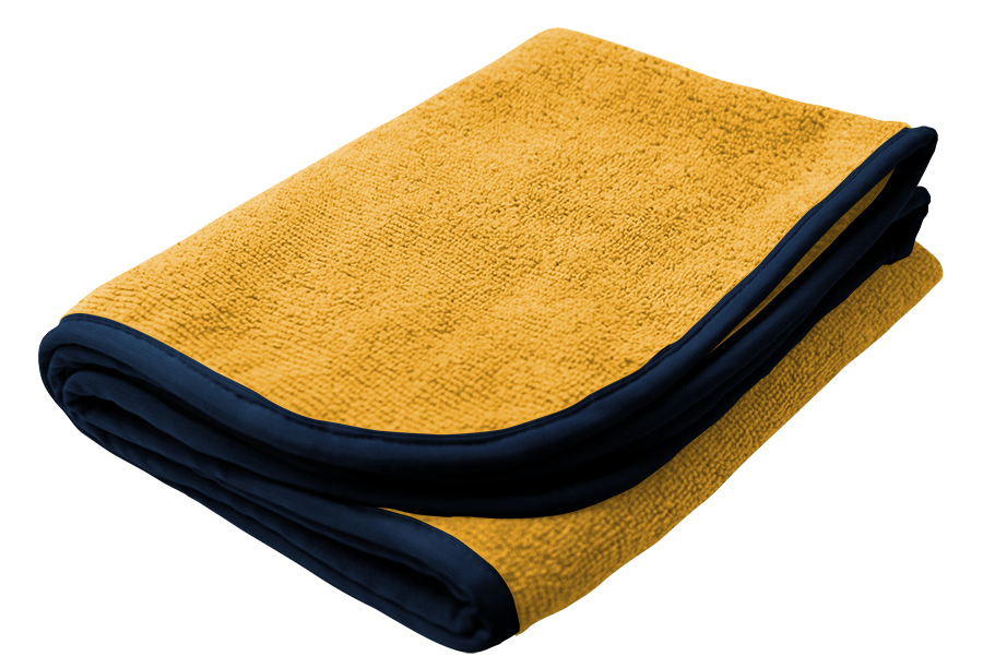 YELLOW Power Shine Microfiber Towel w/ BLK silk edge 16" x 24"  (12 Pcs/ Pack)