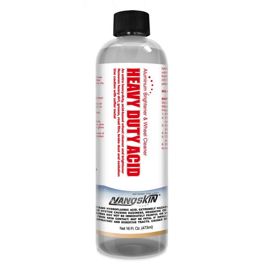 • An extra heavy-duty, acid-based wheel cleaner and brightener <br>• Removes heavy dirt, grease, road film, brake dust and oxidation <br>• Use caution with softer metal