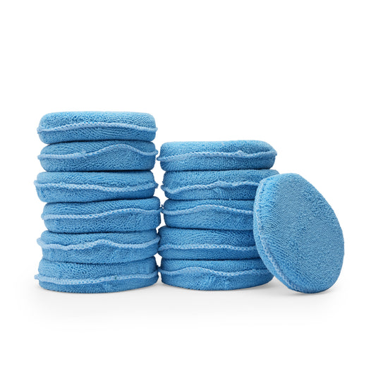 Premium Round Microfiber Applicator Pads, 4.5-Inch - 6 Sets of 2-Pack (Total 12 Pads)
