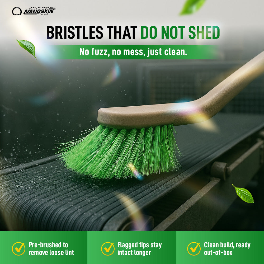 Professional 20-Inch Angled Tire & Wheel Cleaning Brush - Green Polystyrene