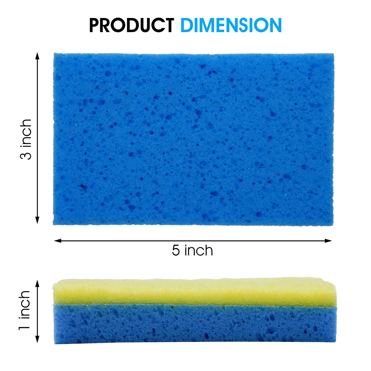 Scrub Away™ Plus Sponges, 4-Pack - 3" x 5" Non-Abrasive Dual-Sided Cleaning Tool