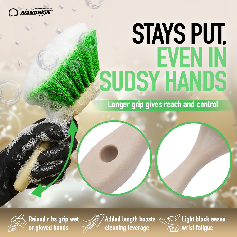 8.5" Flagged-Tips Green Polystyrene Bristles Brushes