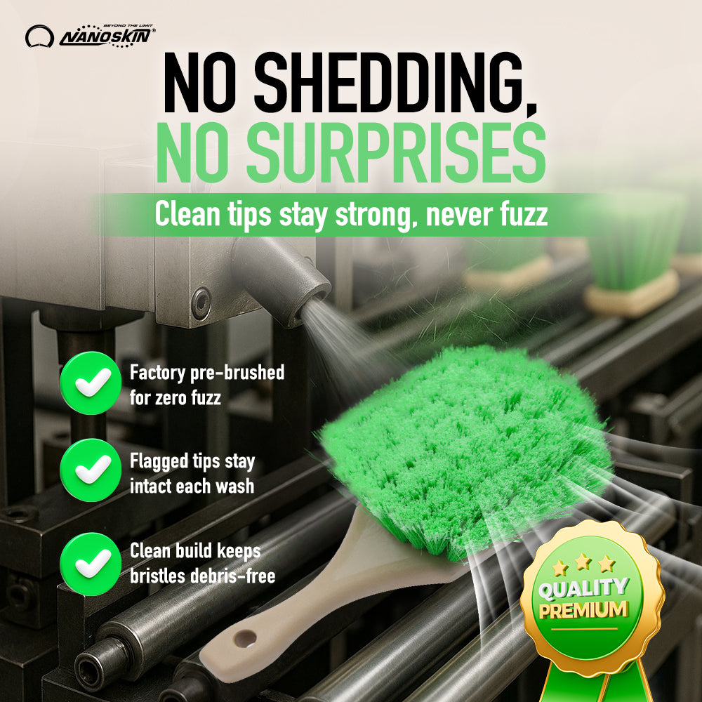 8.5" Flagged-Tips Green Polystyrene Bristles Brushes