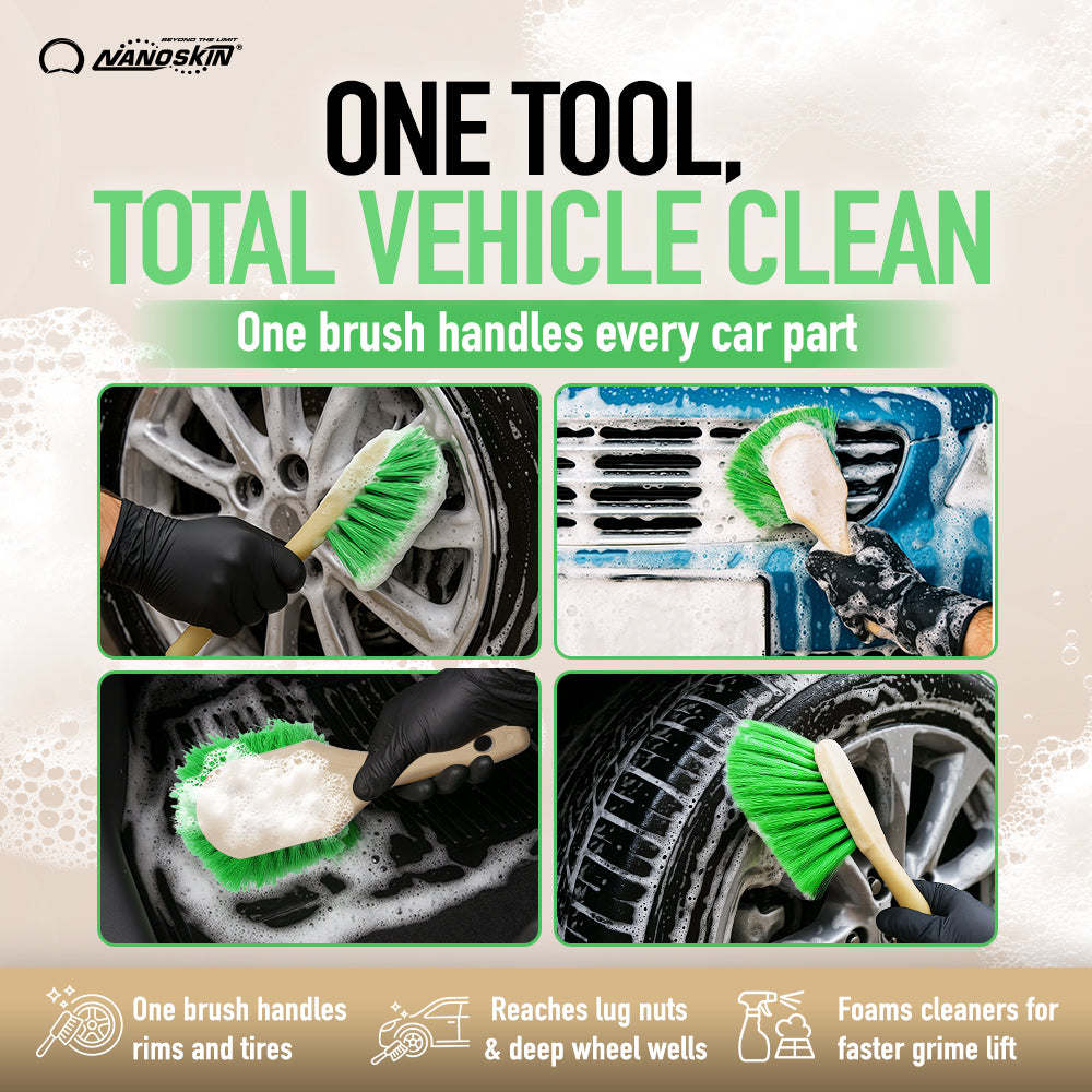 8.5" Flagged-Tips Green Polystyrene Bristles Brushes