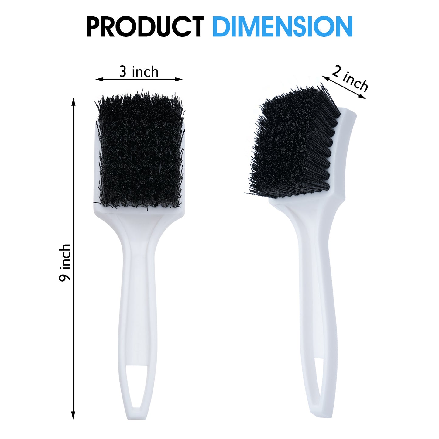 8.5" Carpet & Floormat Black Nylon Scrub Brush (3 Pack)