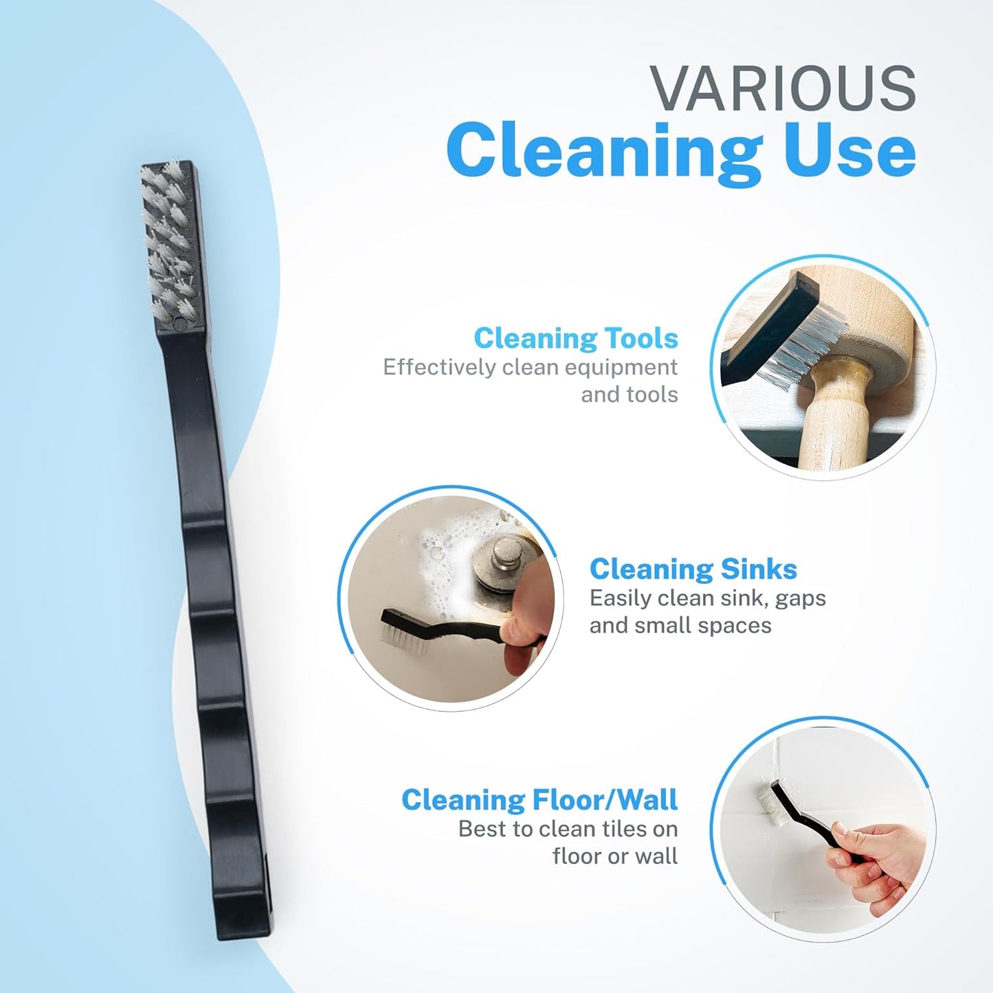 6-Pack Toothbrush Style Brushes - Professional Detailing Brush Set