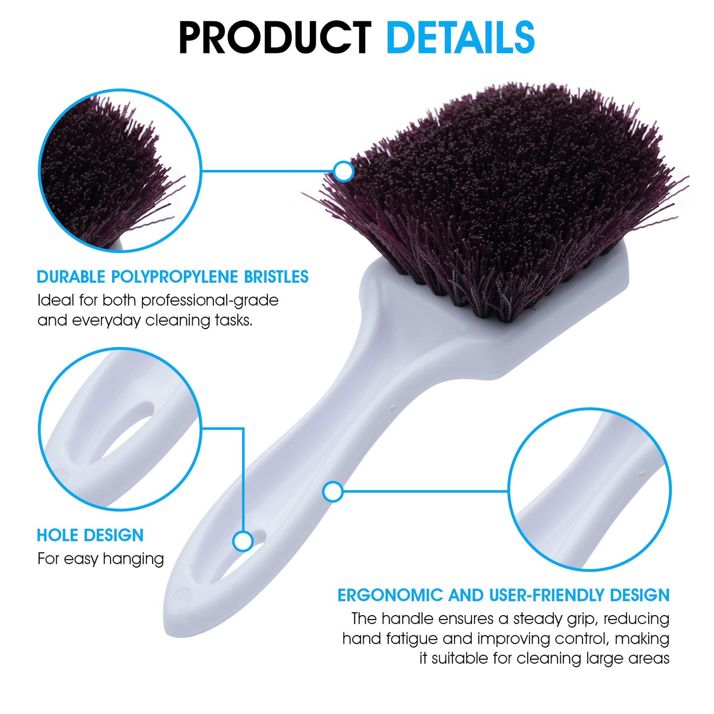 8.5" Heavy-Duty Multi-Purpose Brush for Deep Cleaning Carpets