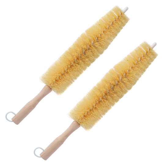 2-Pack Ultra-Efficient 17" Long Spoke, Wheel, and Engine Detailing Brushes with Rust Proof Plastic Coated Wire