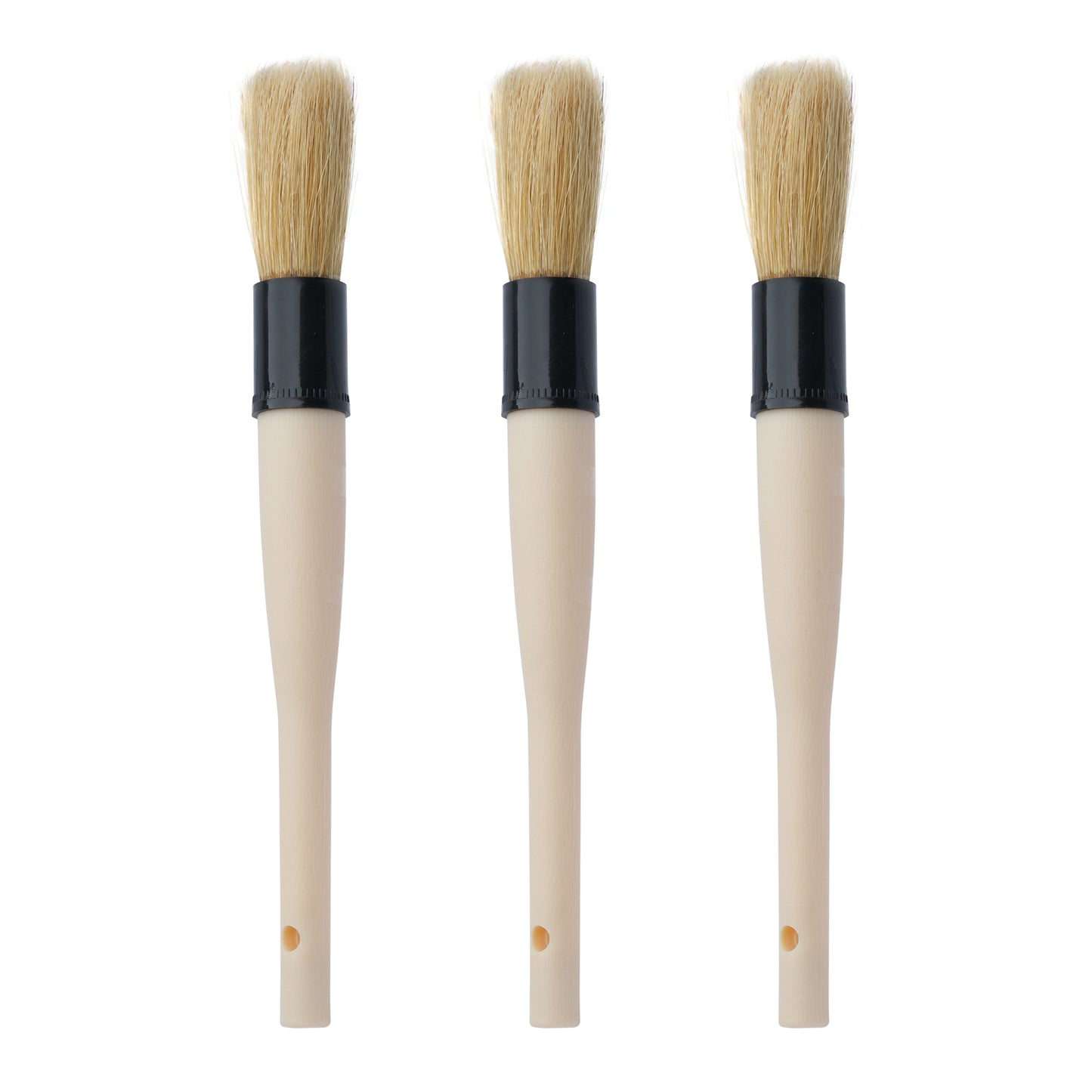 Boar Hair Vent and Dash Detailing Brushes, 3-Pack