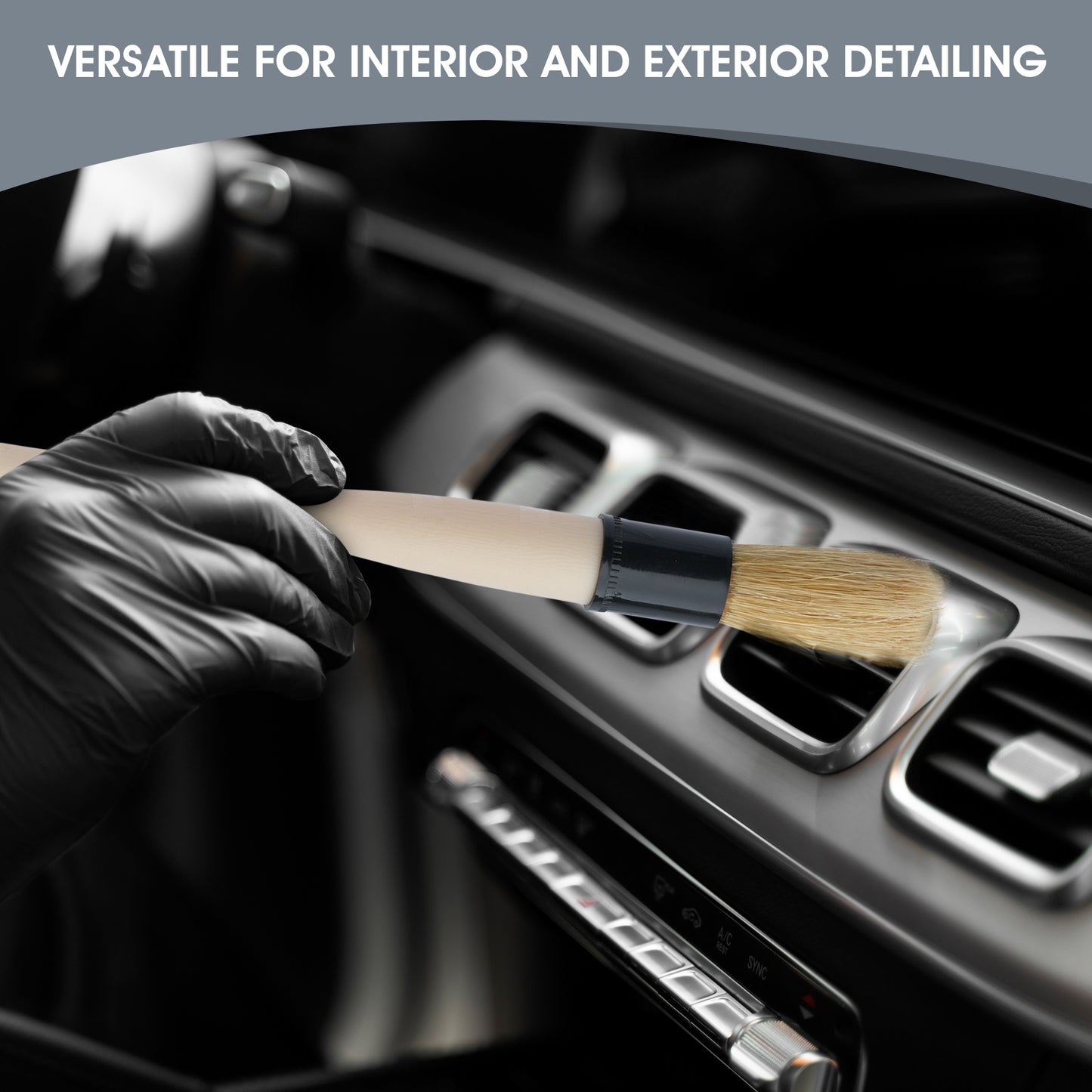 Boar Hair Vent and Dash Detailing Brushes, 3-Pack