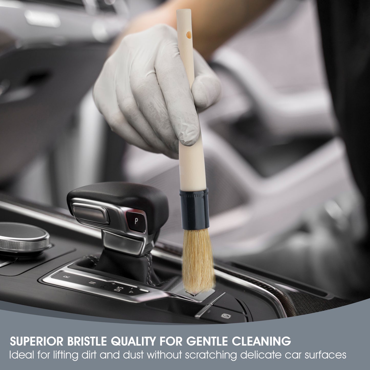 Boar Hair Vent and Dash Detailing Brushes, 3-Pack