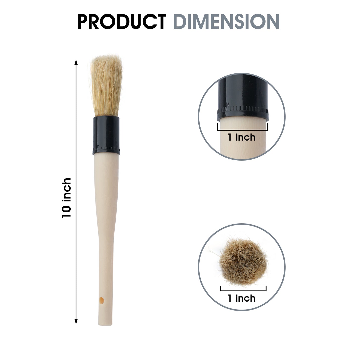 Boar Hair Vent and Dash Detailing Brushes, 3-Pack