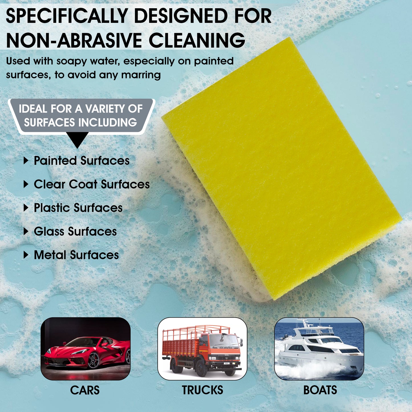 6" x 9" Scrub Away Tar Remover Pad, 6-Pack – Durable Non-Abrasive Cleaning Sponge Set