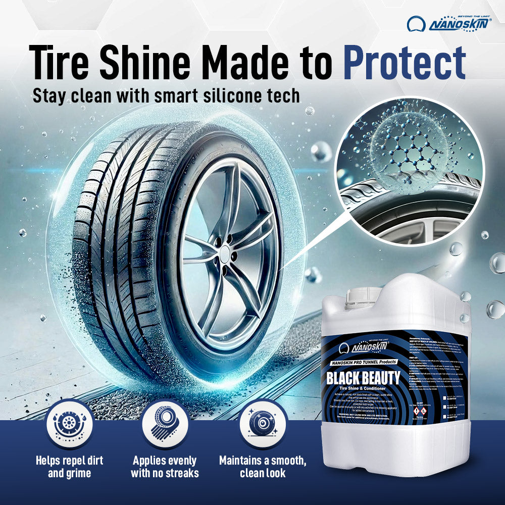 BLACK BEAUTY+ High Gloss Tire Shine & Dressing – NANOSKIN Car Care Products