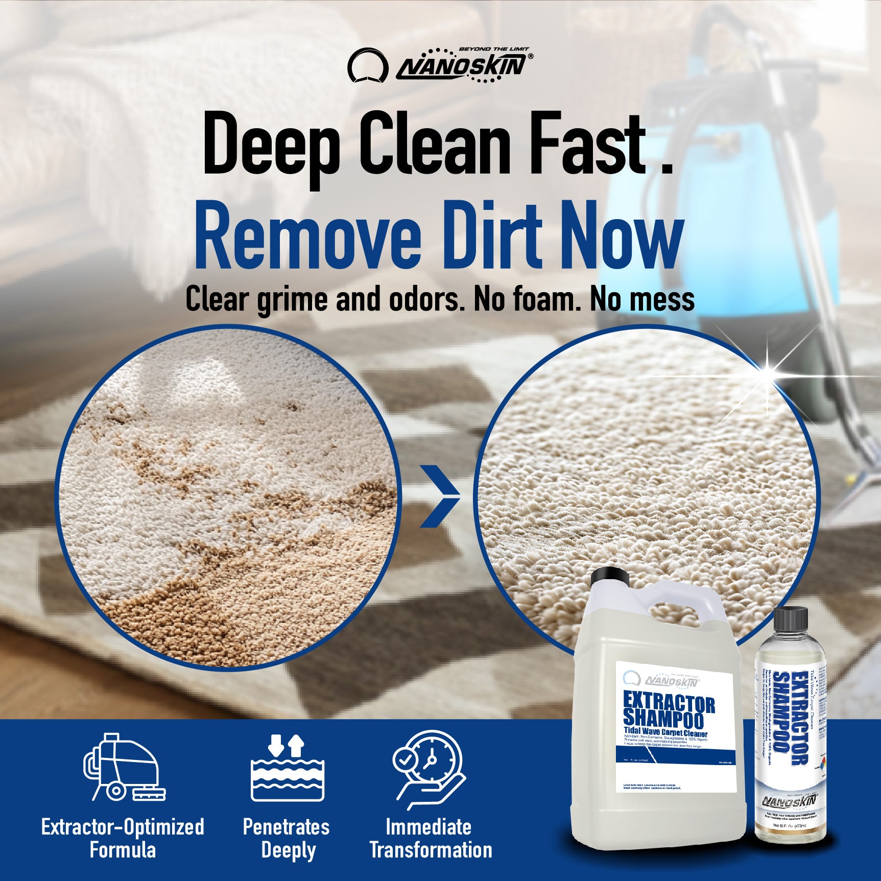 EXTRACTOR SHAMPOO Low Foaming Carpet Cleaner – NANOSKIN Car Care