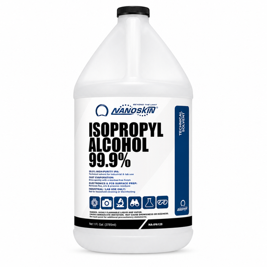 Nanoskin 99.9% Isopropyl Alcohol (IPA) – High-Purity Technical Grade Alcohol for Industrial & Laboratory Use, Fast Evaporating, Low-Residue Formula – 128 fl oz