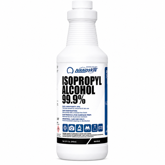 Nanoskin 99.9% Isopropyl Alcohol (IPA) – High-Purity Technical Grade Alcohol for Industrial &amp; Laboratory Use, Fast Evaporating, Low-Residue Formula – 32 fl oz (946 mL)