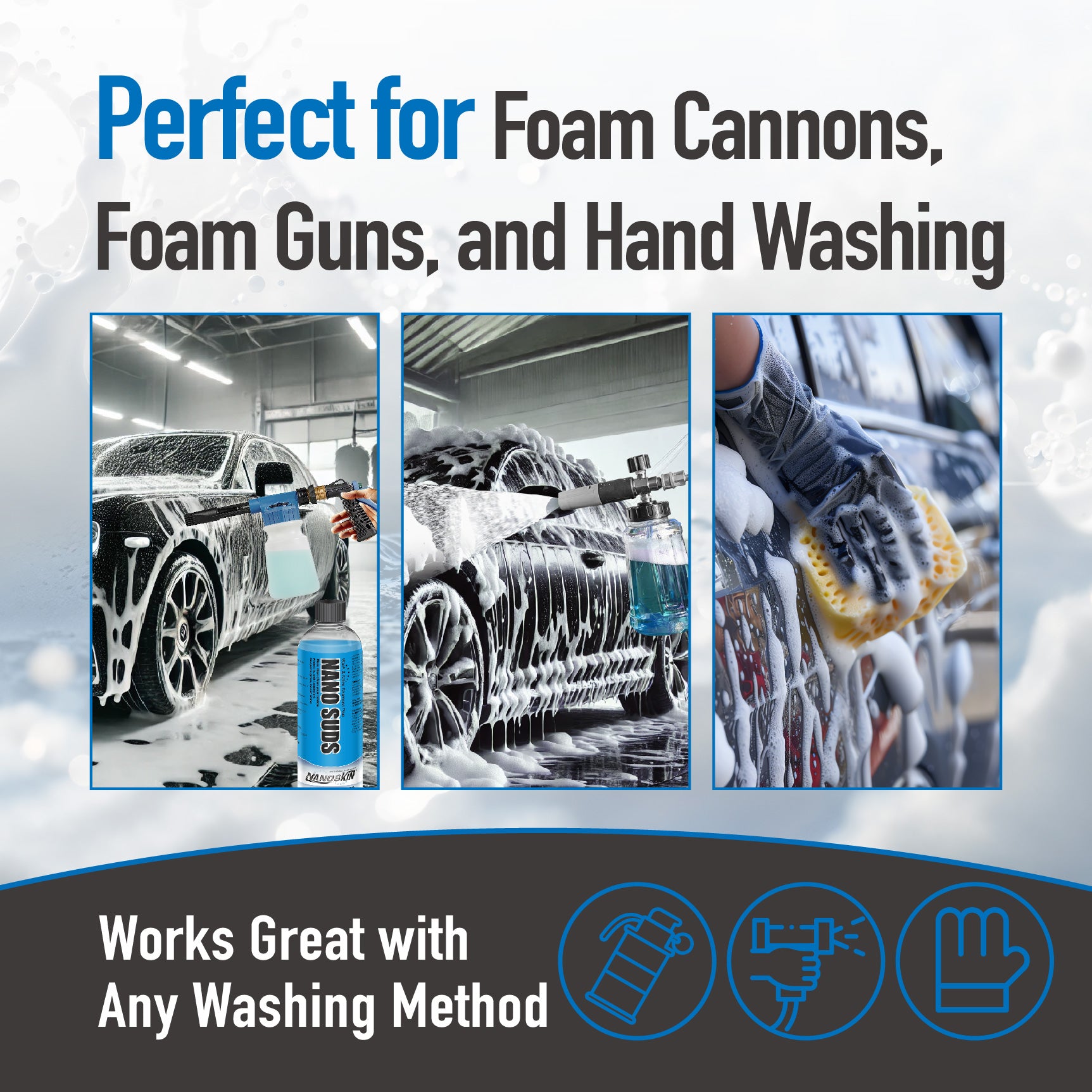 NANO SUDS Wash & Shine Shampoo Plus 199:1 – NANOSKIN Car Care Products