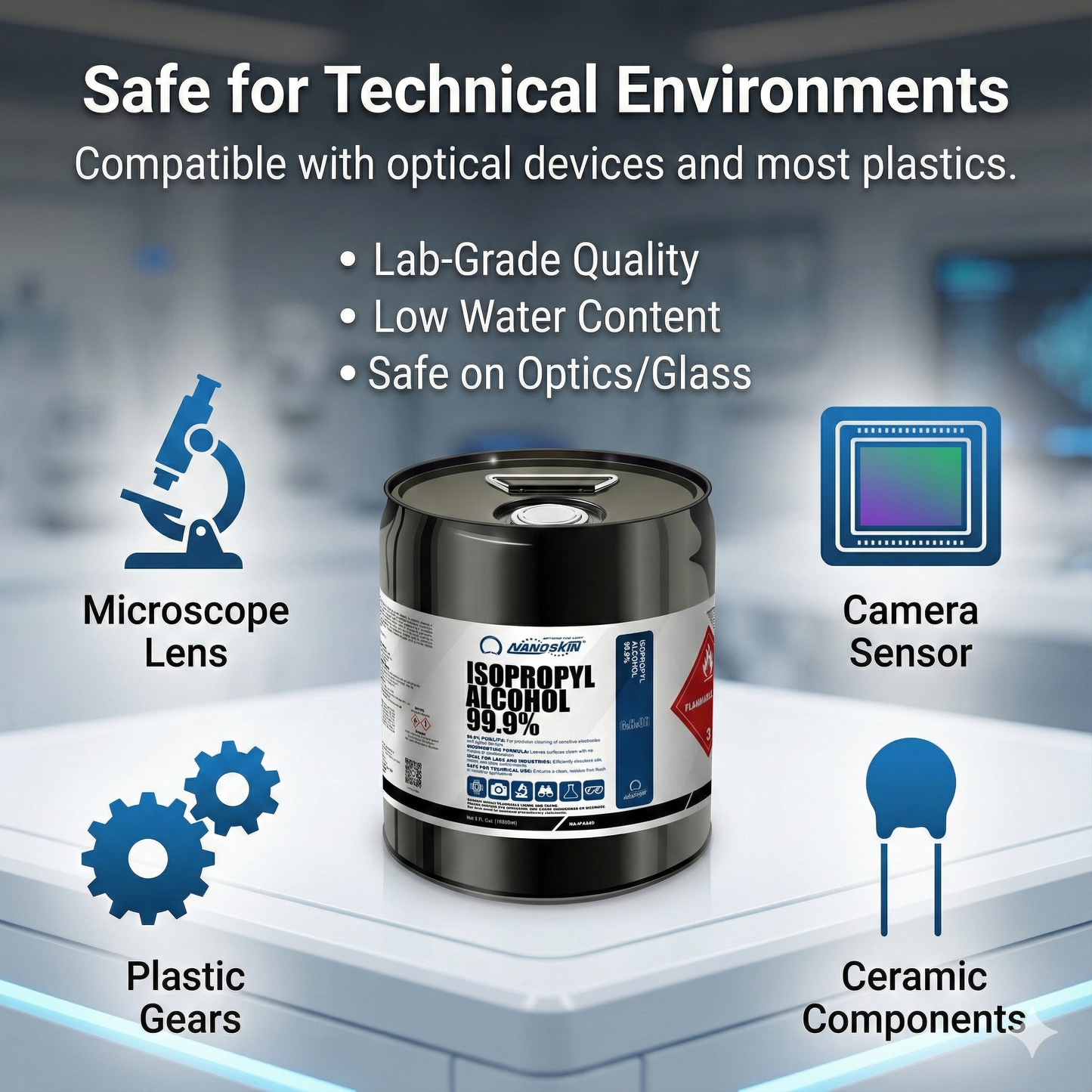 99.9% Isopropyl Alcohol High-Purity IPA 5 Gallon