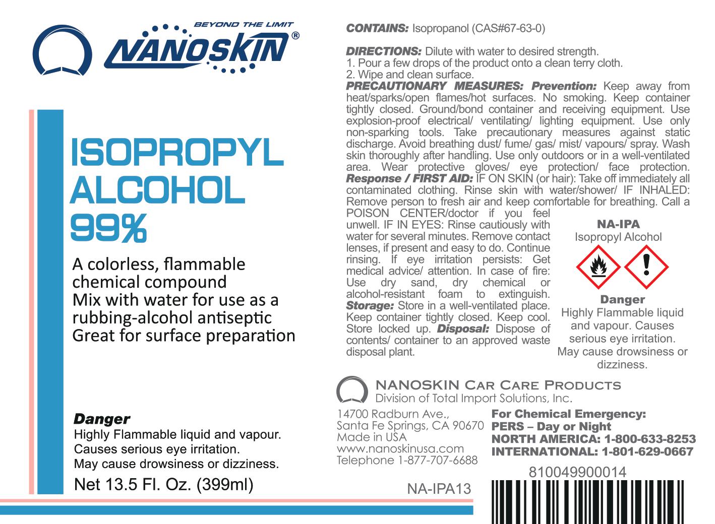 ISOPROPYL ALCOHOL 99 %  - 13.5 Oz.