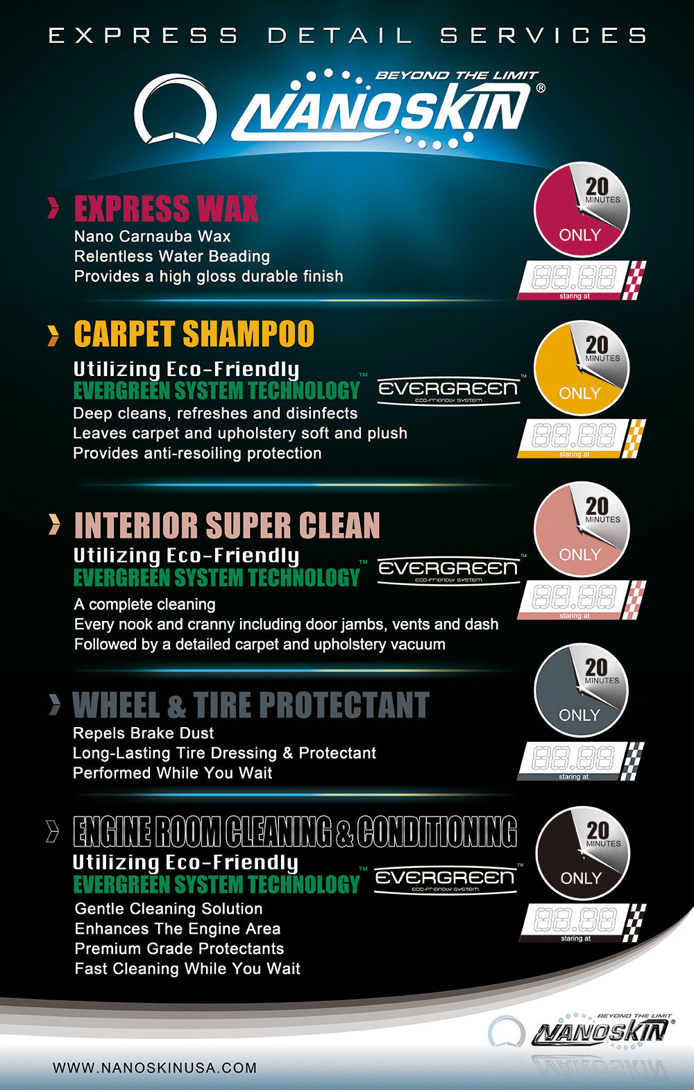 Express Detail Service Menu