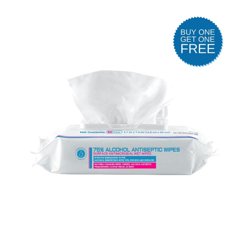 75% ALCOHOL ANTISEPTIC WIPES 60-Pack