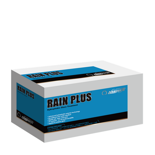 • Advanced hydrophobic polymer technology<br> • Becomes part of the glass<br> • Exceptional oil & water repellent<br> • Repels rain, sleet, and snow<br> • UV resistant<br> • 1 year protection<br> • Applies to exterior glass<br>