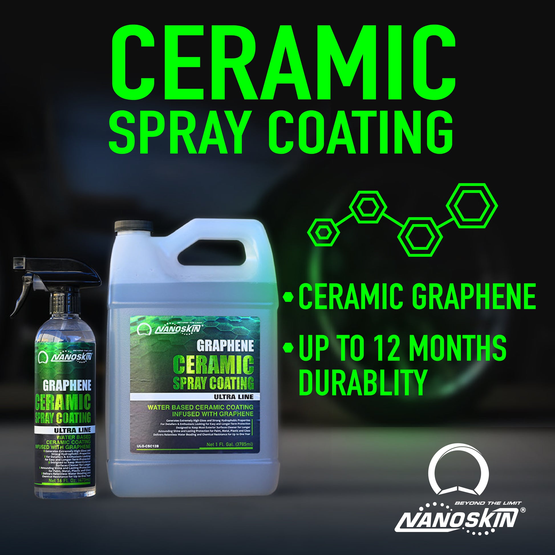 GRAPHENE CERAMIC CAR COATING SPRAY BOOSTER Si02 WET LOOK SHINE GLOSS CAR  ARMOR