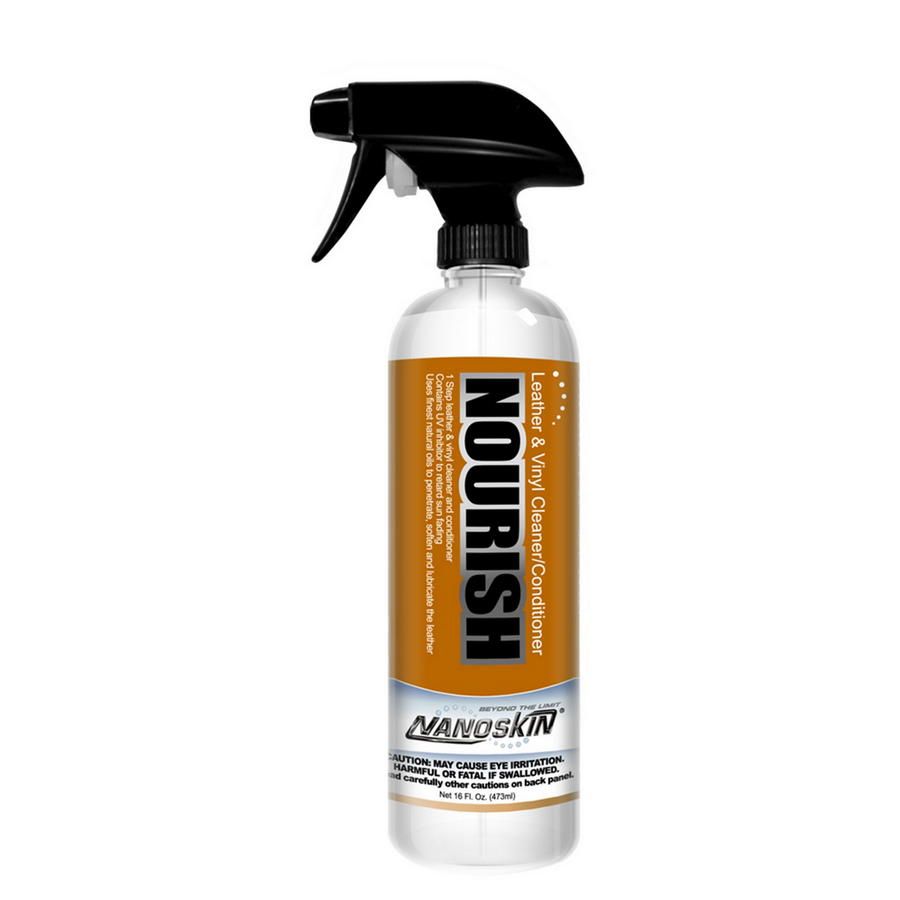• One step leather cleaner and conditioner with UV absorber<br> • Contains the finest natural oils for leather<br> • Leaves leather soft and supple<br> • Restores new appearance and natural feel to leather<br> • Makes scratches and abrasions less visible<br> • Help penetrates, softens and lubricates leather<br> • Easy to use: Spray on and wipe off<br>