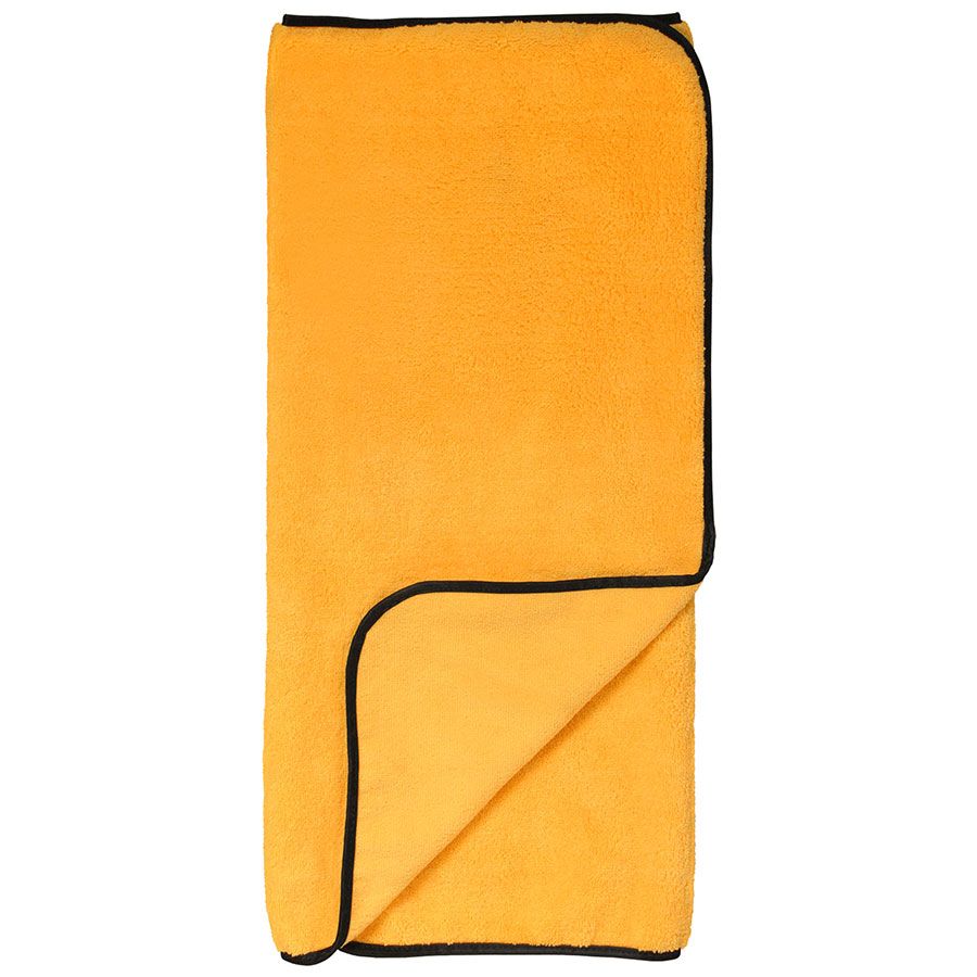 Xtra Large YELLOW Power Shine Microfiber Towels w/ Black Piping 24" x 36" (12 Pcs/Pack)